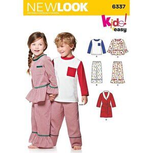 New Look Sewing Pattern 6337 Top Pants Robe Child Size‎ 3-8